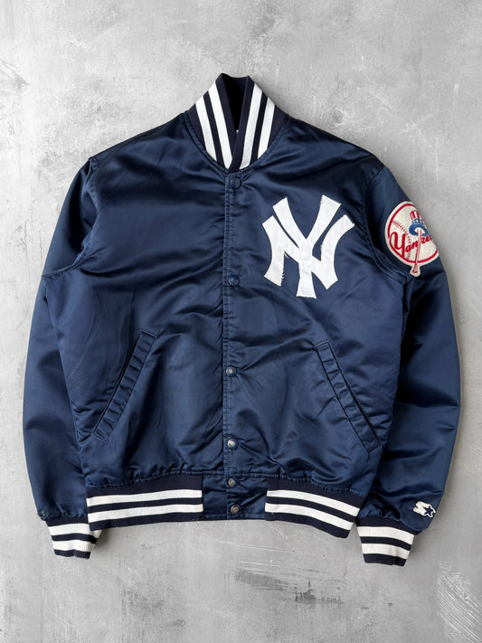 New York Yankees Satin Bomber Jacket 90's - Small