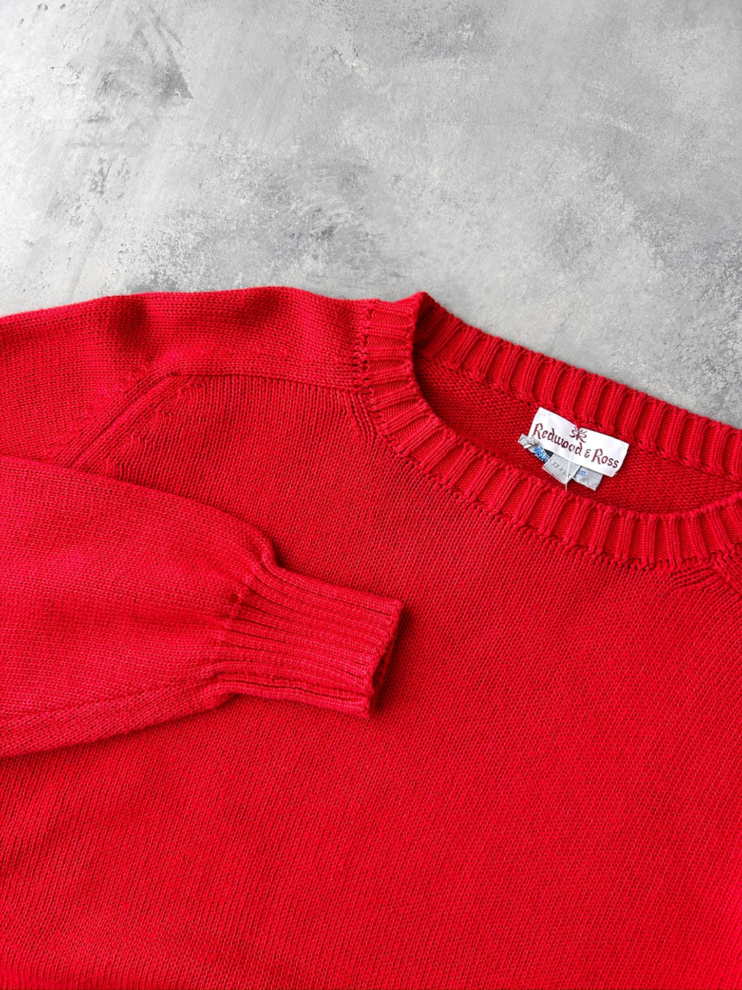 Red Cotton Sweater 90's - Large