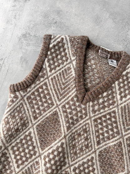 Wool Sweater Vest 70's - Medium