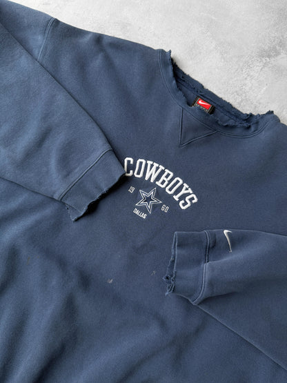 Distressed Dallas Cowboys Nike Sweatshirt Y2K - Large