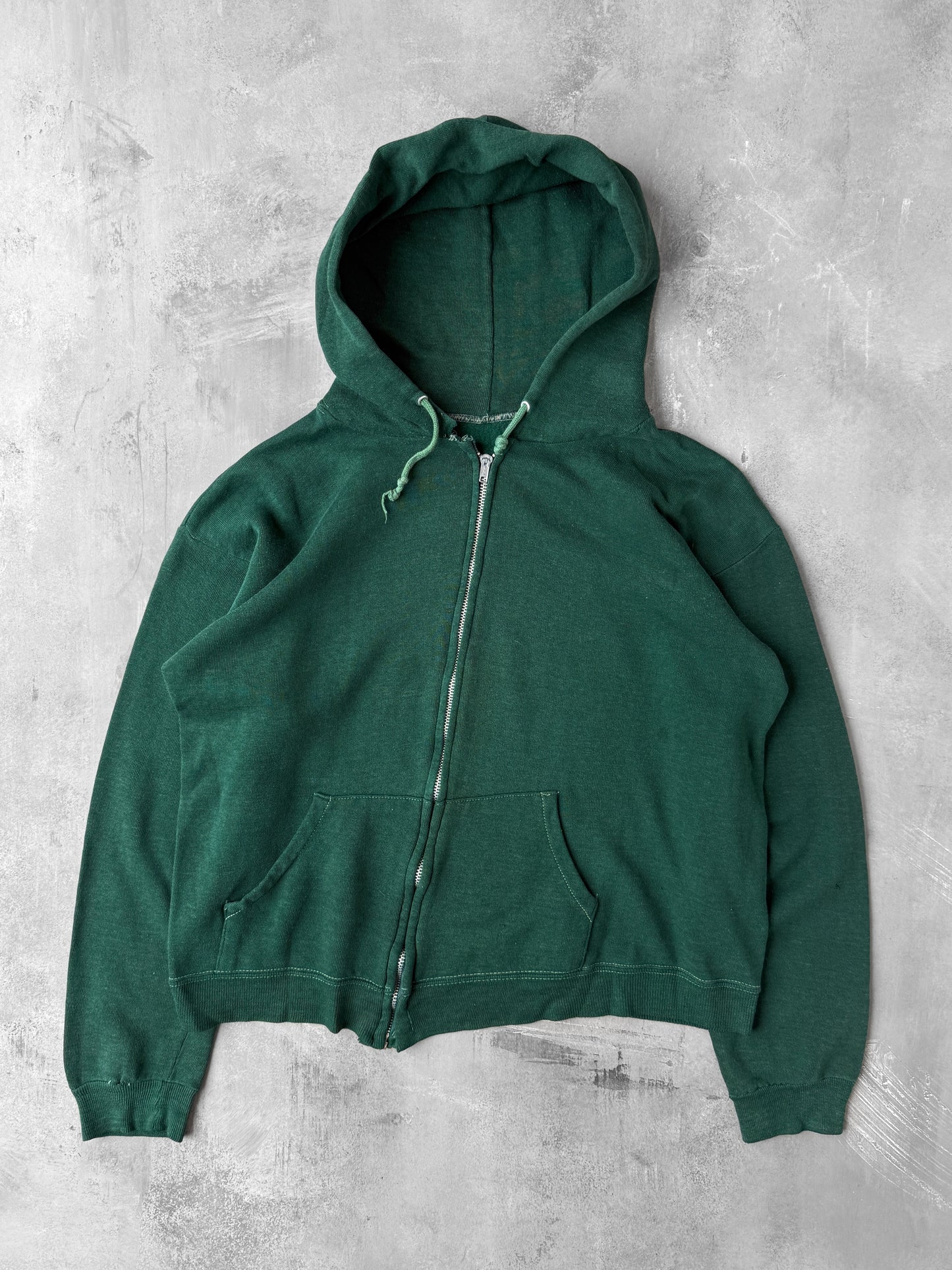 Green Full-Zip Hoodie 80's - Small
