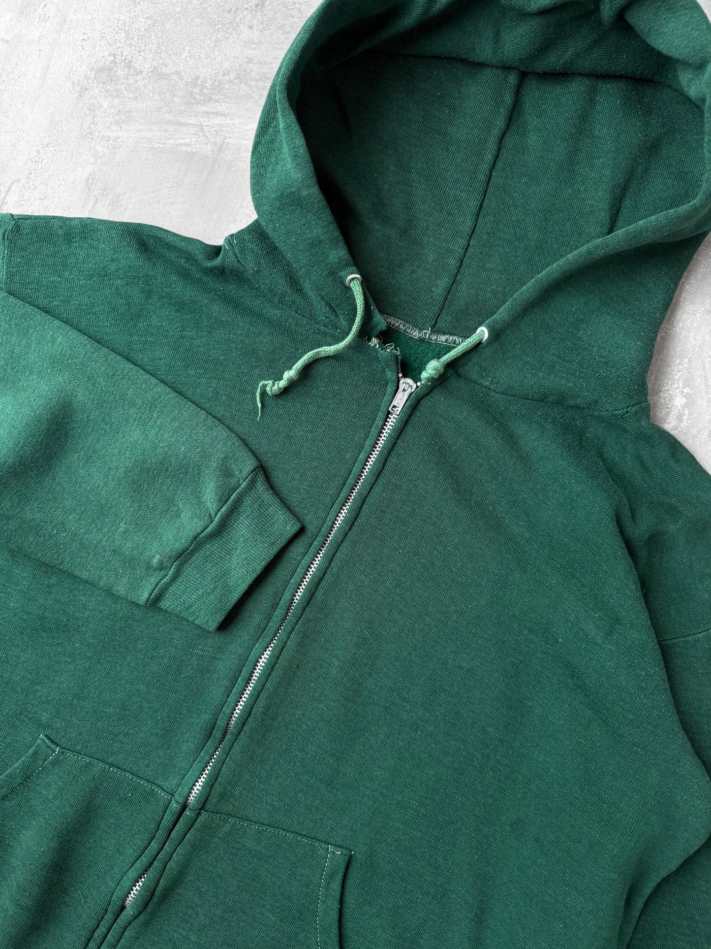 Green Full-Zip Hoodie 80's - Small