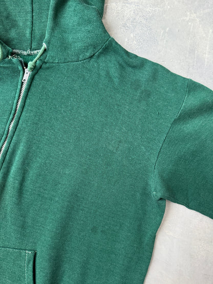 Green Full-Zip Hoodie 80's - Small