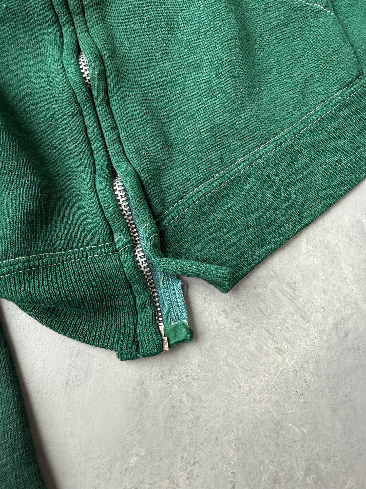 Green Full-Zip Hoodie 80's - Small