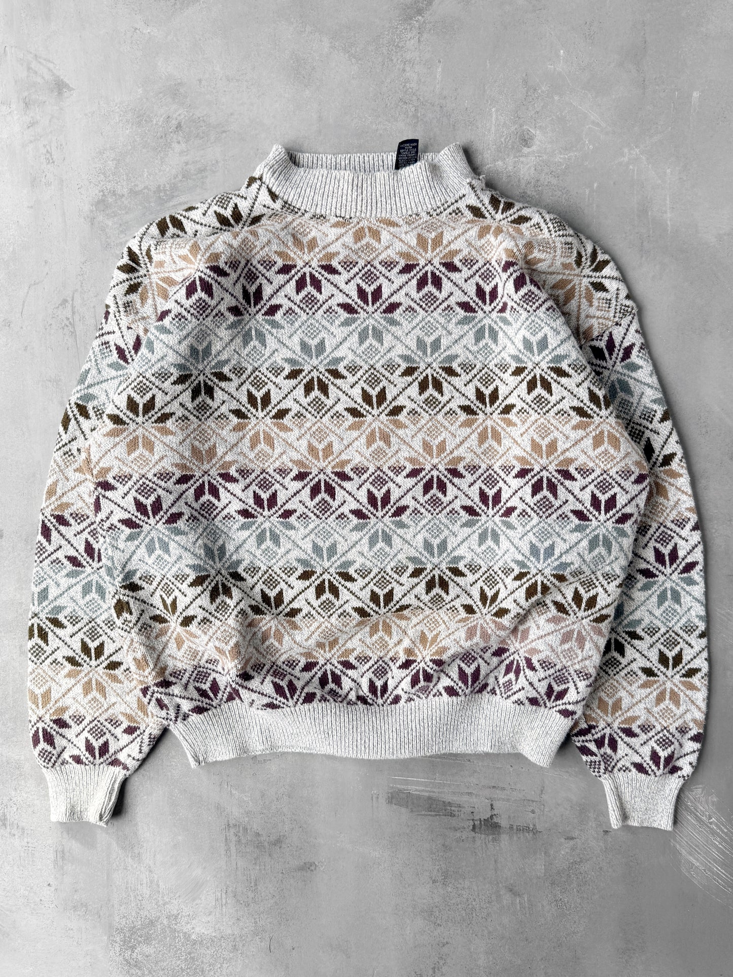 Snowflake Print Sweater 90's - Large