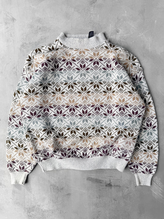 Snowflake Print Sweater 90's - Large
