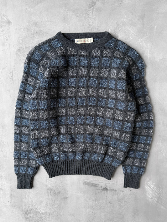 Grid Pattern Sweater 90's - Medium