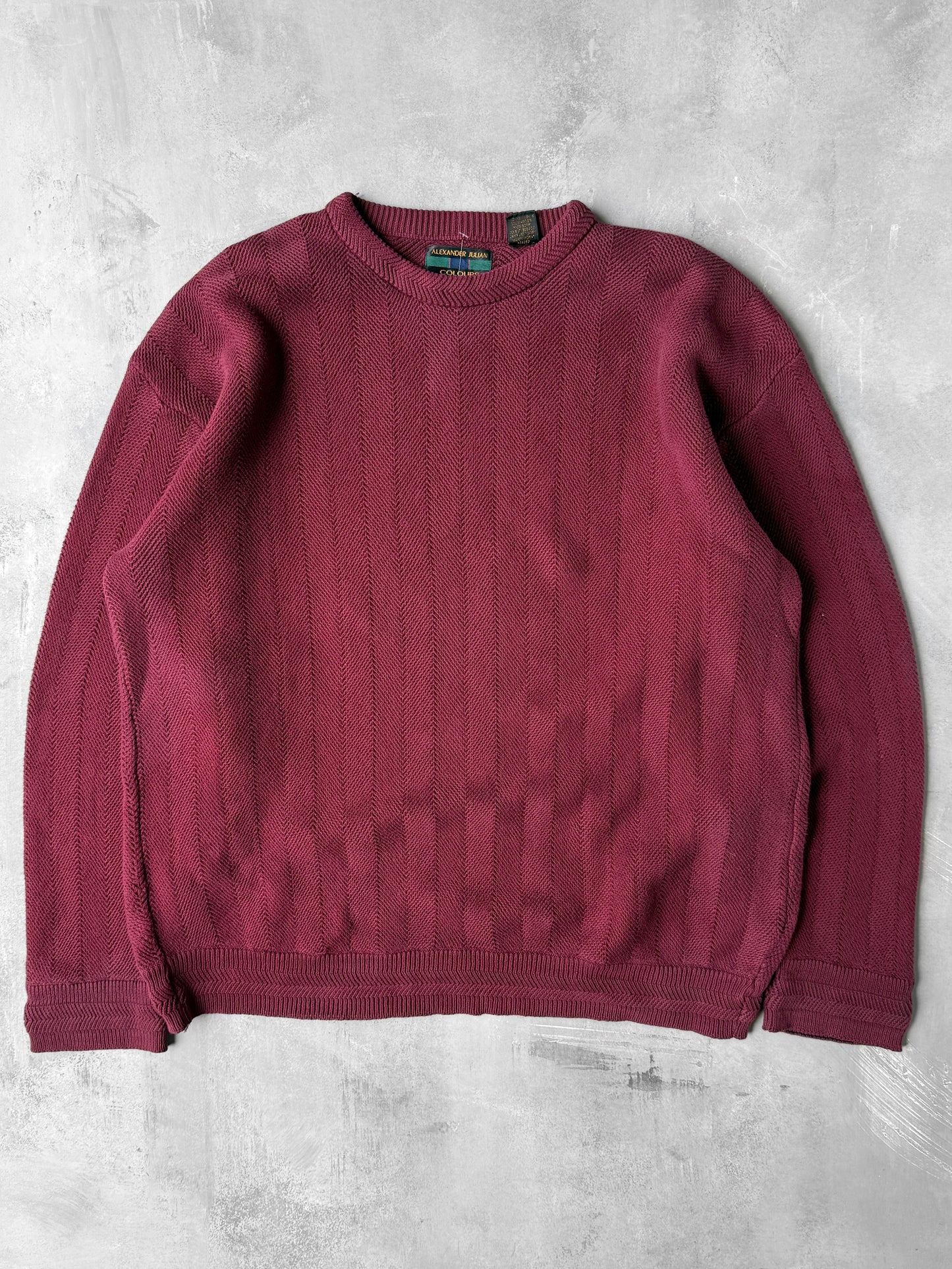 Burgundy Cotton Sweater Y2K - XL