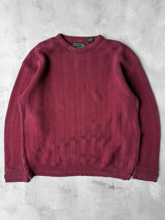 Burgundy Cotton Sweater Y2K - XL