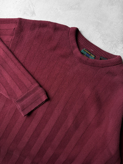 Burgundy Cotton Sweater Y2K - XL