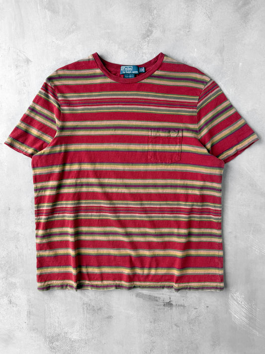 Polo Ralph Lauren Striped Pocket T-Shirt 90's  - XL