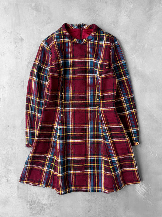 Fit and Flare Plaid Dress 70's - XS (2)