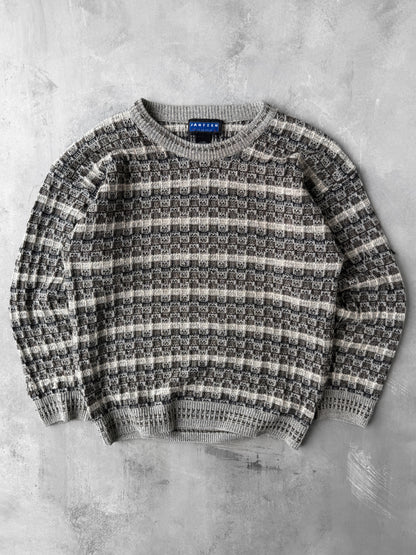 Textured Neutrals Sweater Y2K - Large