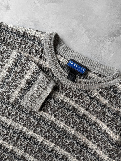 Textured Neutrals Sweater Y2K - Large