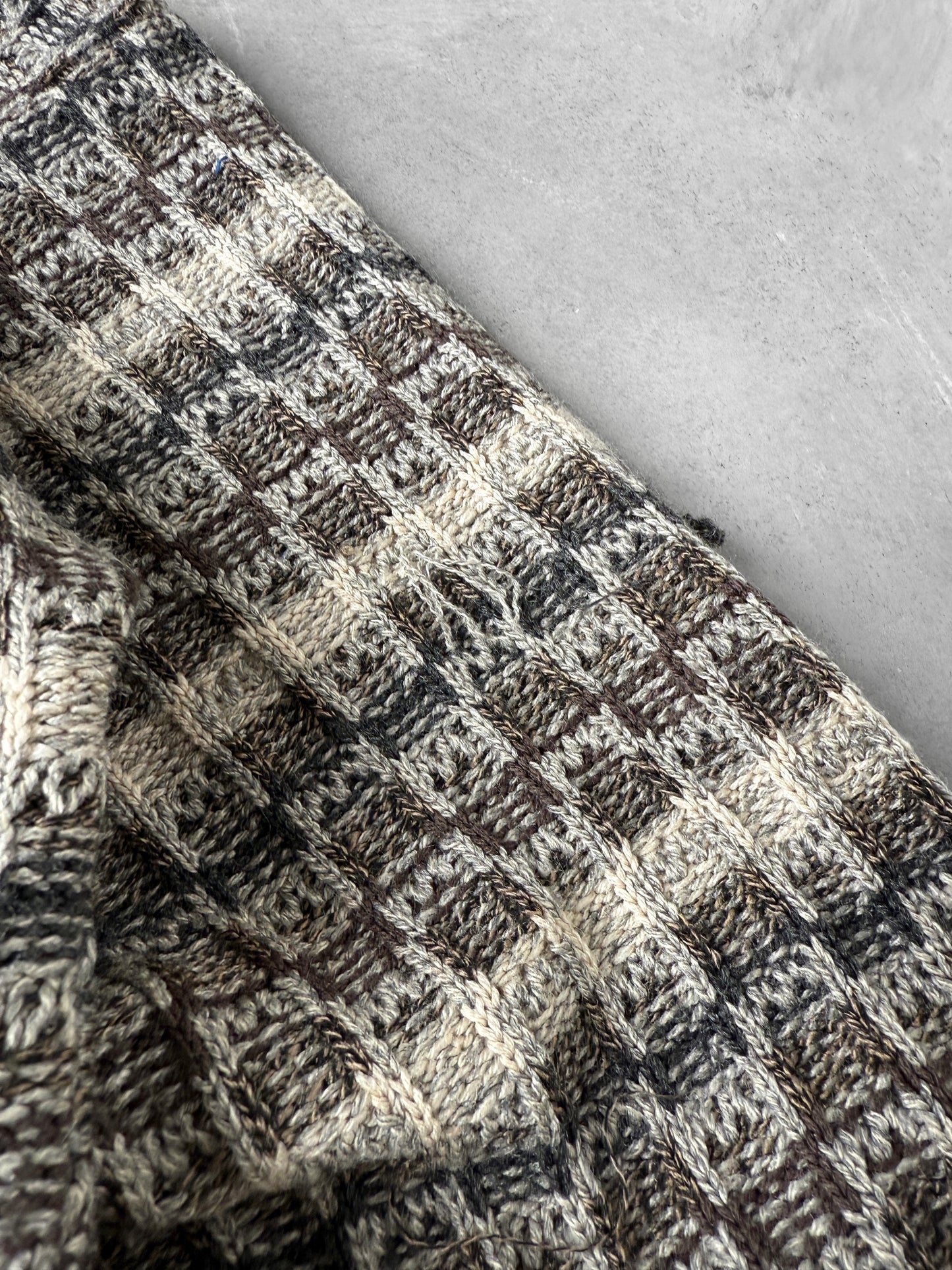 Textured Neutrals Sweater Y2K - Large