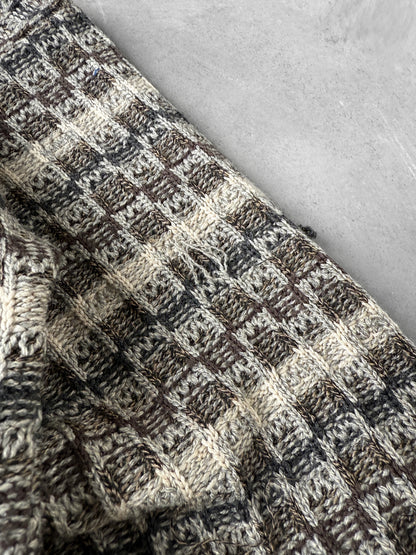 Textured Neutrals Sweater Y2K - Large