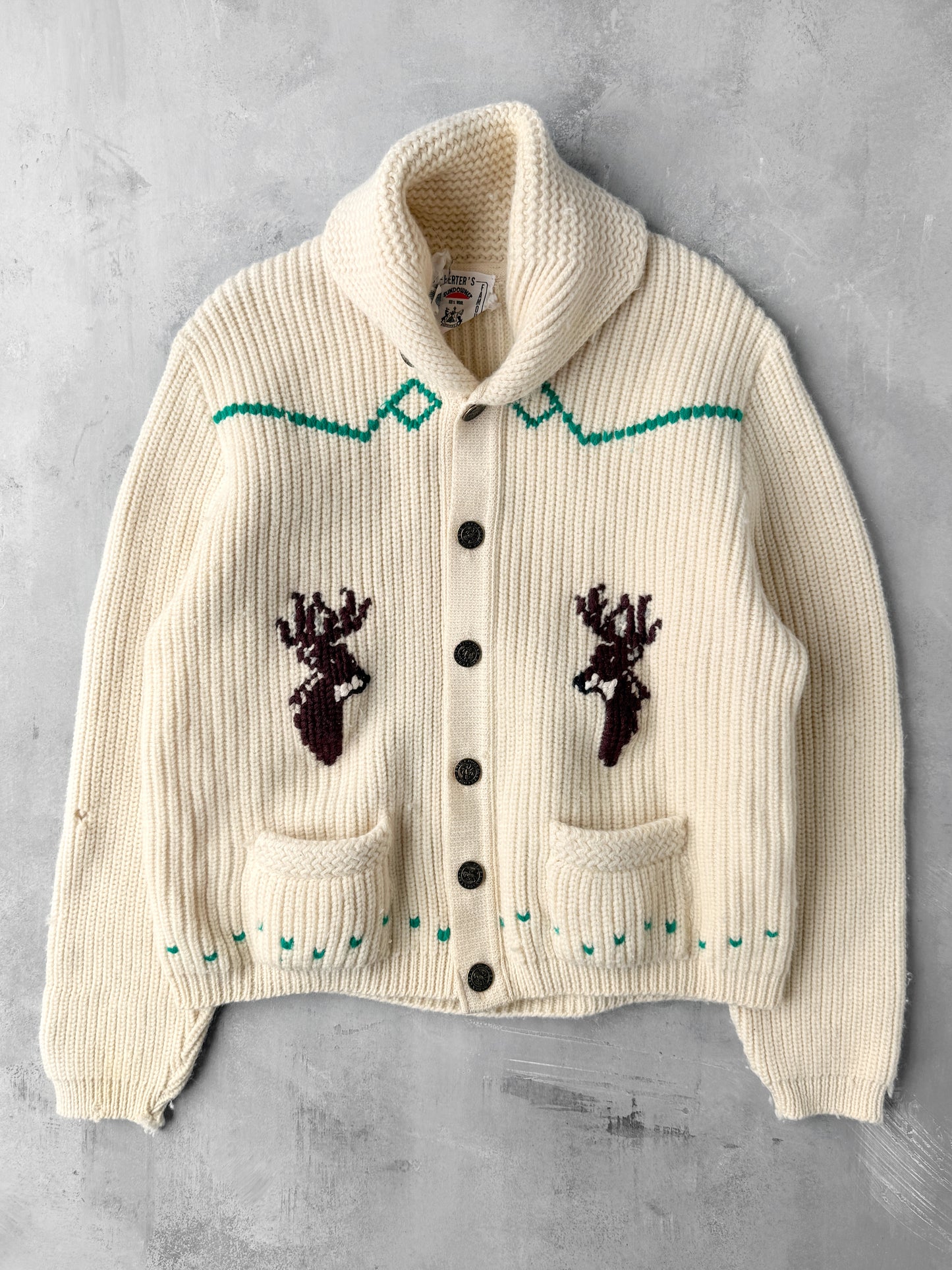 Wool Cowichan Sweater 60's - Medium / Large