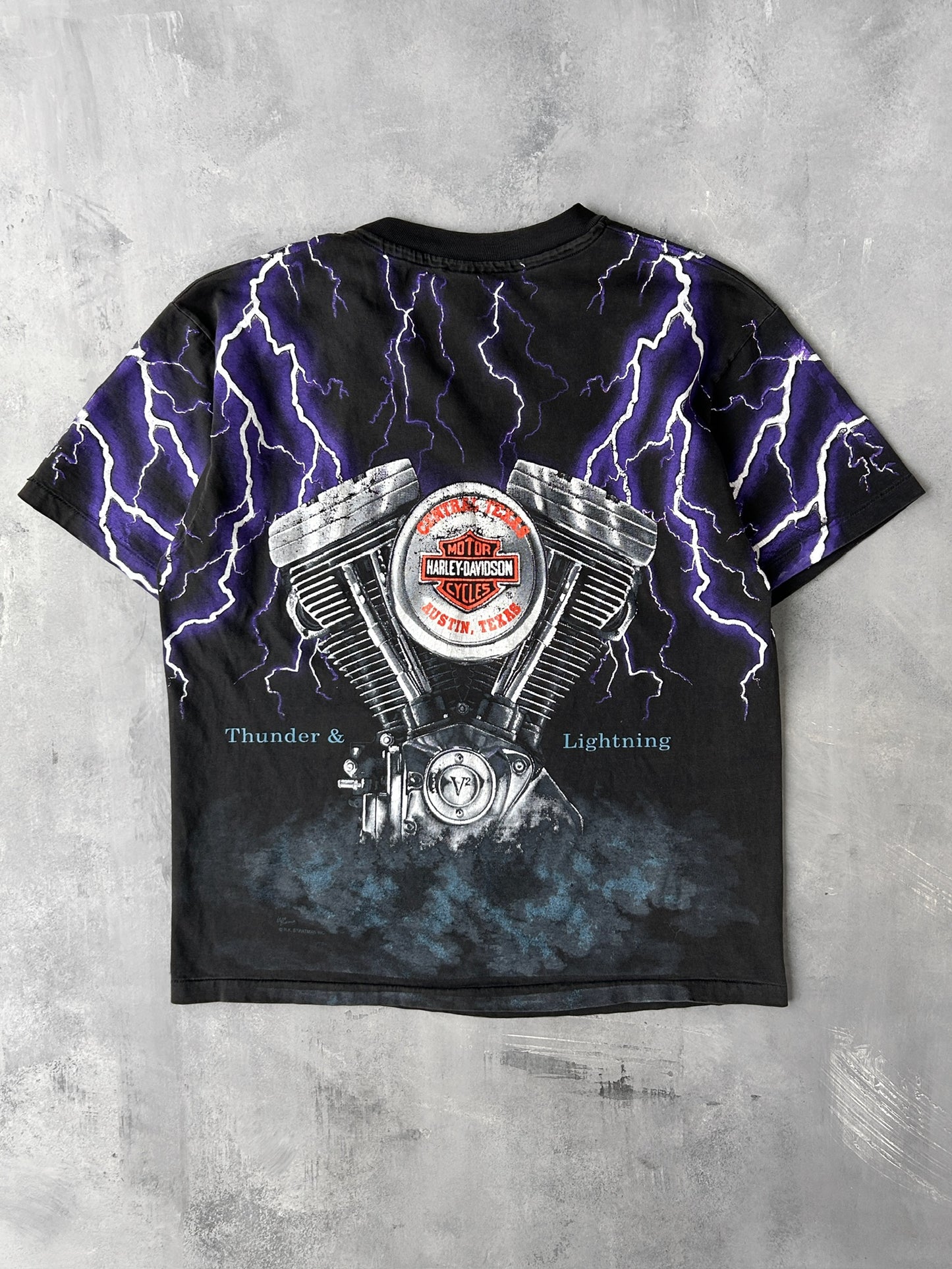 Harley-Davidson Thunder & Lightning T-Shirt 90's - Large