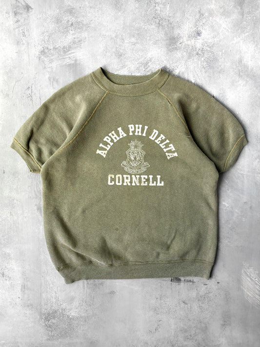 Cornell Fraternity Short Sleeved Raglan Sweatshirt 60's - Medium