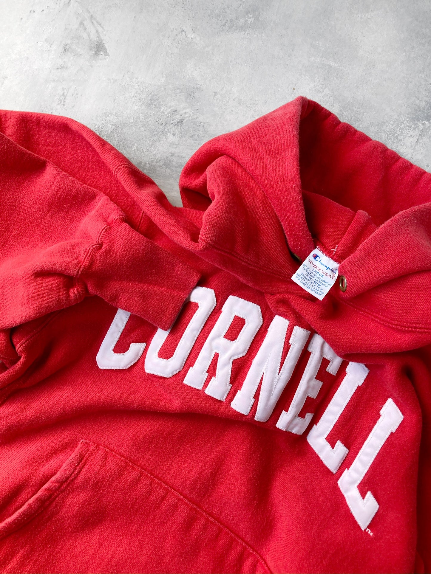 Cornell University Reverse Weave Hoodie 90's - Large