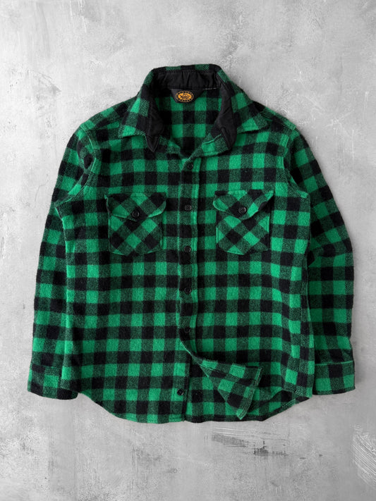 Woolrich Green Buffalo Plaid Shirt 80's -Small