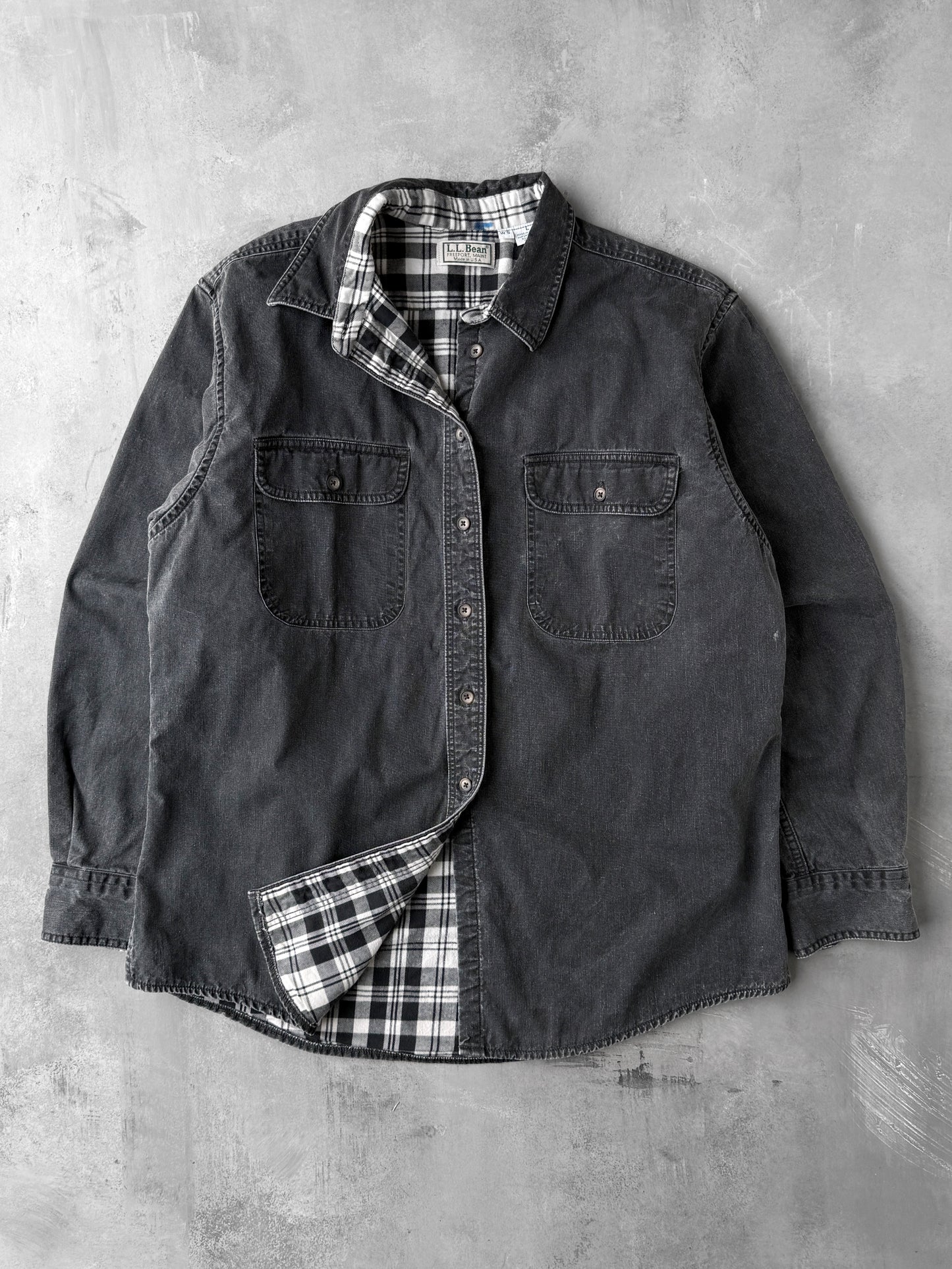Flannel-Lined Denim Shirt 90's - Large
