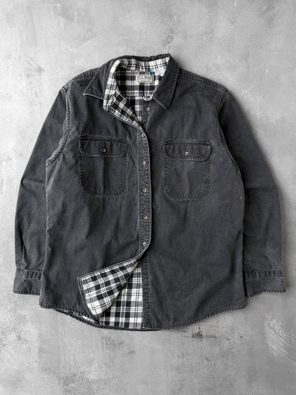 Flannel-Lined Denim Shirt 90's - Large