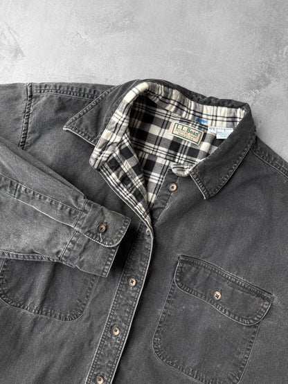 Flannel-Lined Denim Shirt 90's - Large