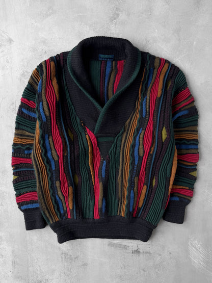 Multi-Textured Wool Sweater 90's - Medium/ Large