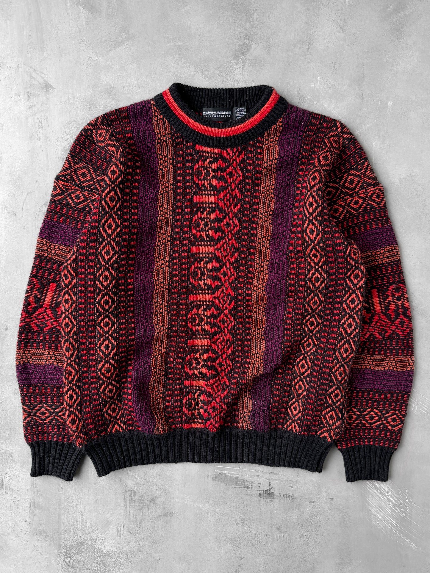 Patterned Sweater 90's - Large