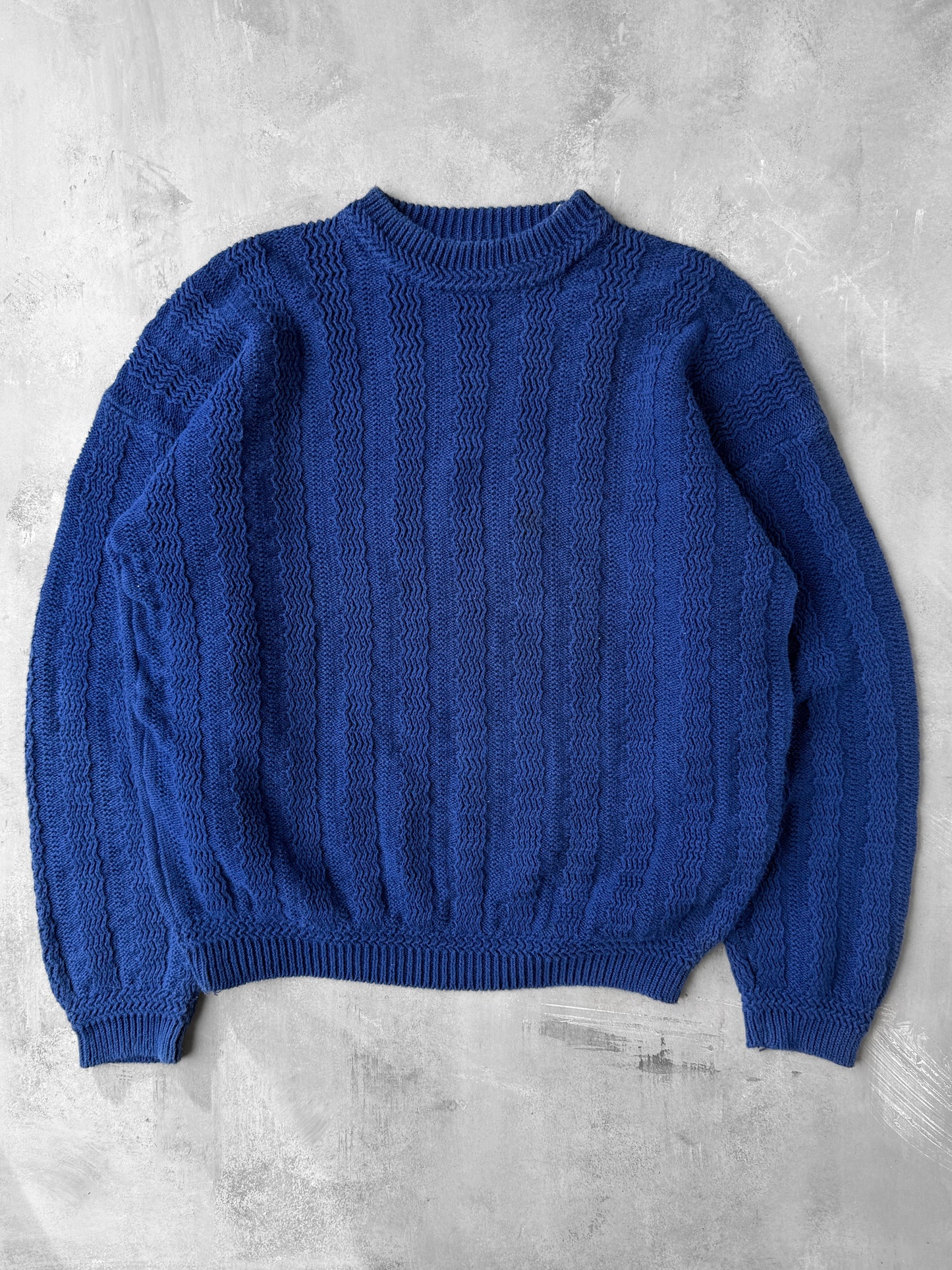 Blue Textured Sweater 90's - XL