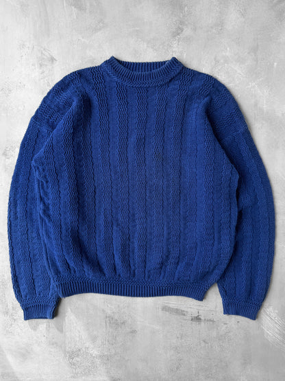 Blue Textured Sweater 90's - XL