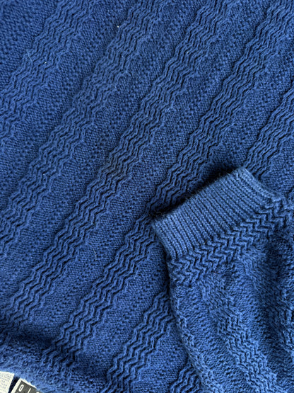 Blue Textured Sweater 90's - XL