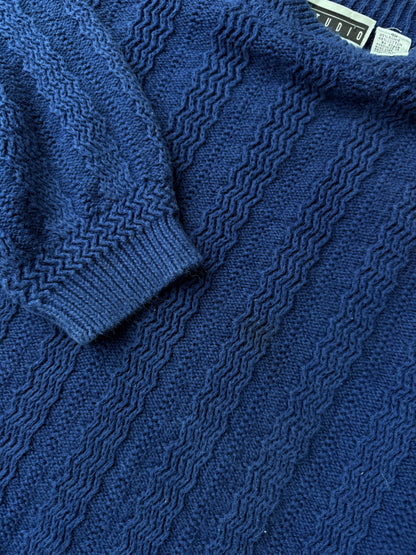 Blue Textured Sweater 90's - XL
