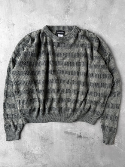 Gray Patterned Sweater Y2K - XL