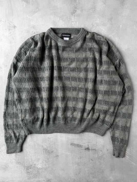 Gray Patterned Sweater Y2K - XL