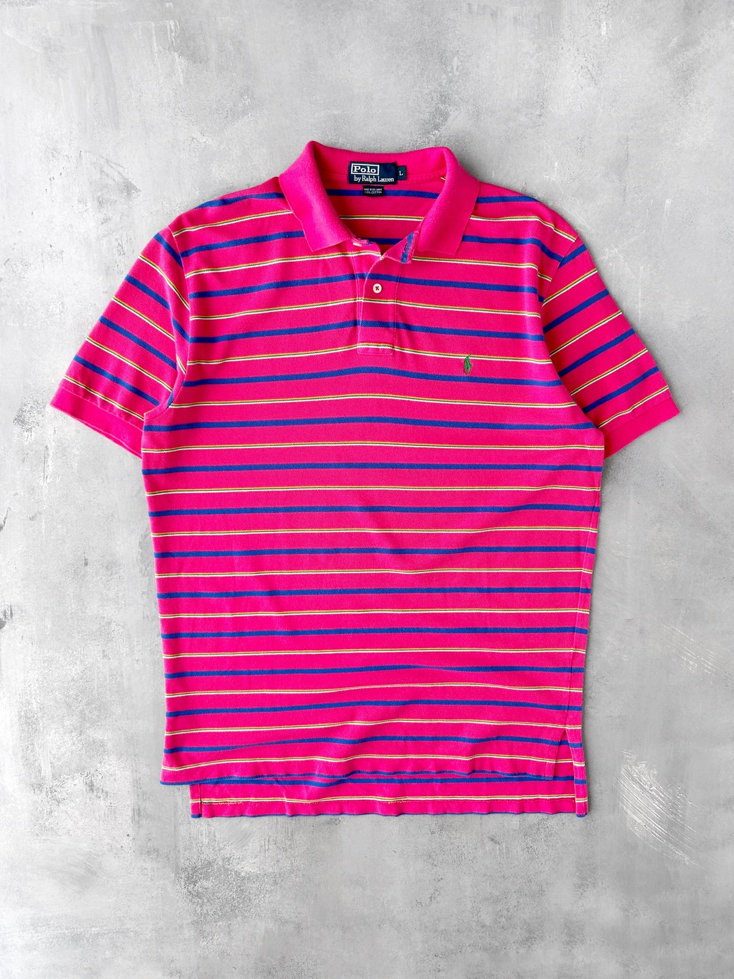 Polo Ralph Lauren Striped Polo Shirt 00's - Large