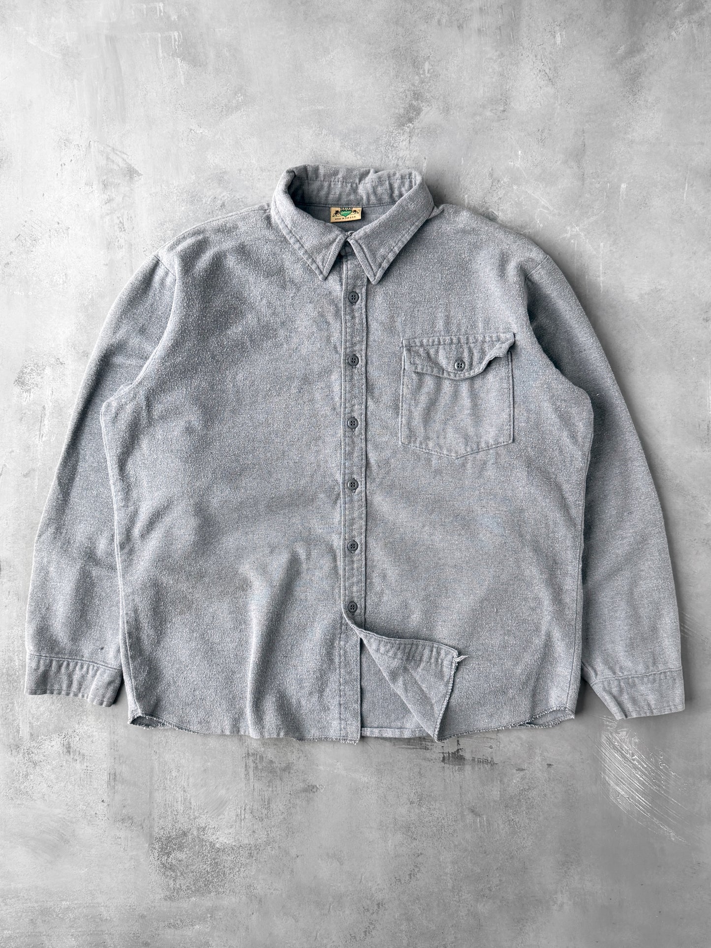 Gray Chamois Flannel Shirt 90's - XL