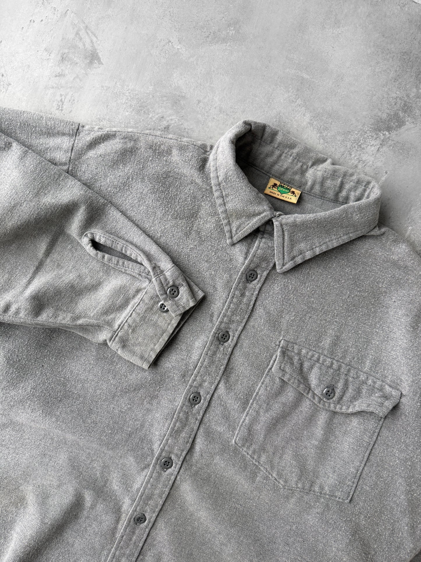 Gray Chamois Flannel Shirt 90's - XL