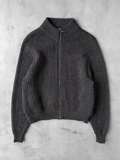Ribbed Full Zip Sweater 90's - Medium
