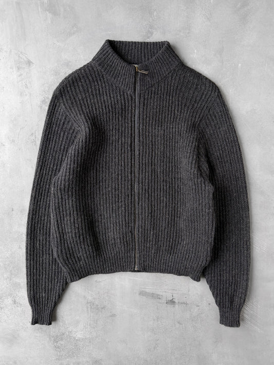 Ribbed Full Zip Sweater 90's - Medium