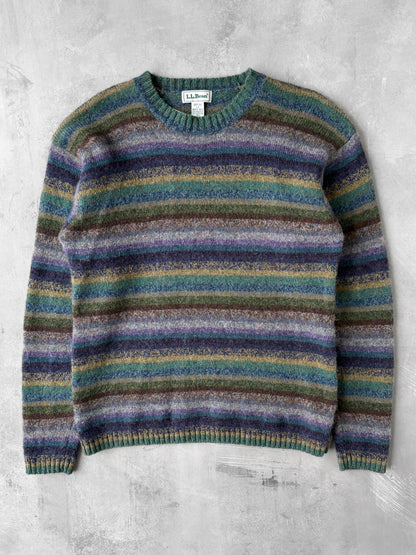 Striped Shetland Wool Sweater 90's - Large