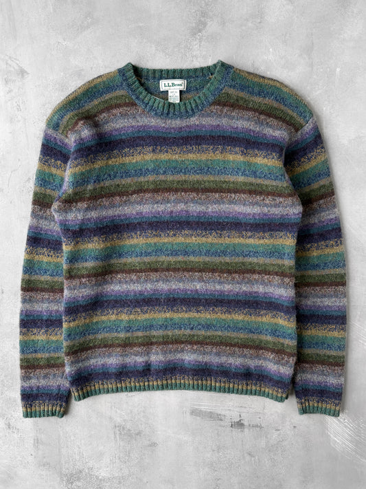 Striped Shetland Wool Sweater 90's - Large