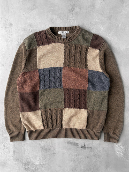 Patchwork Look Sweater Y2K - Large