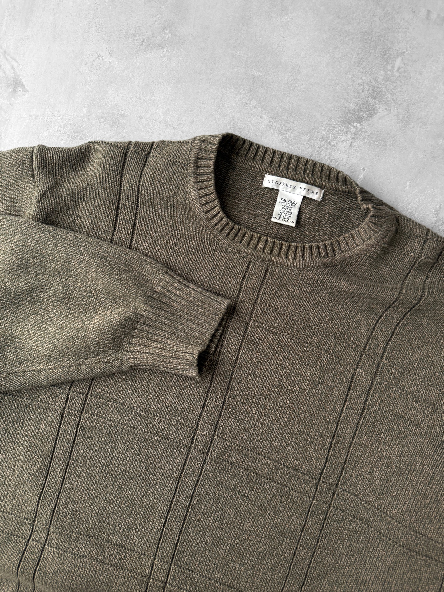 Grid Pattern Sweater Y2K - XXL