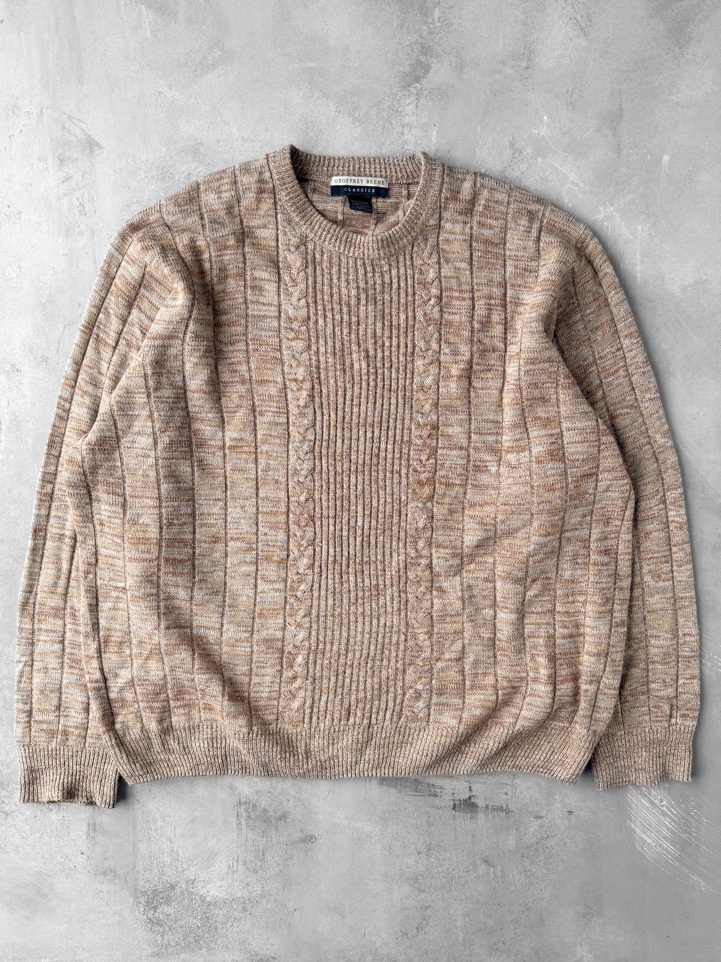 Marled Tan Sweater Y2K - XXL