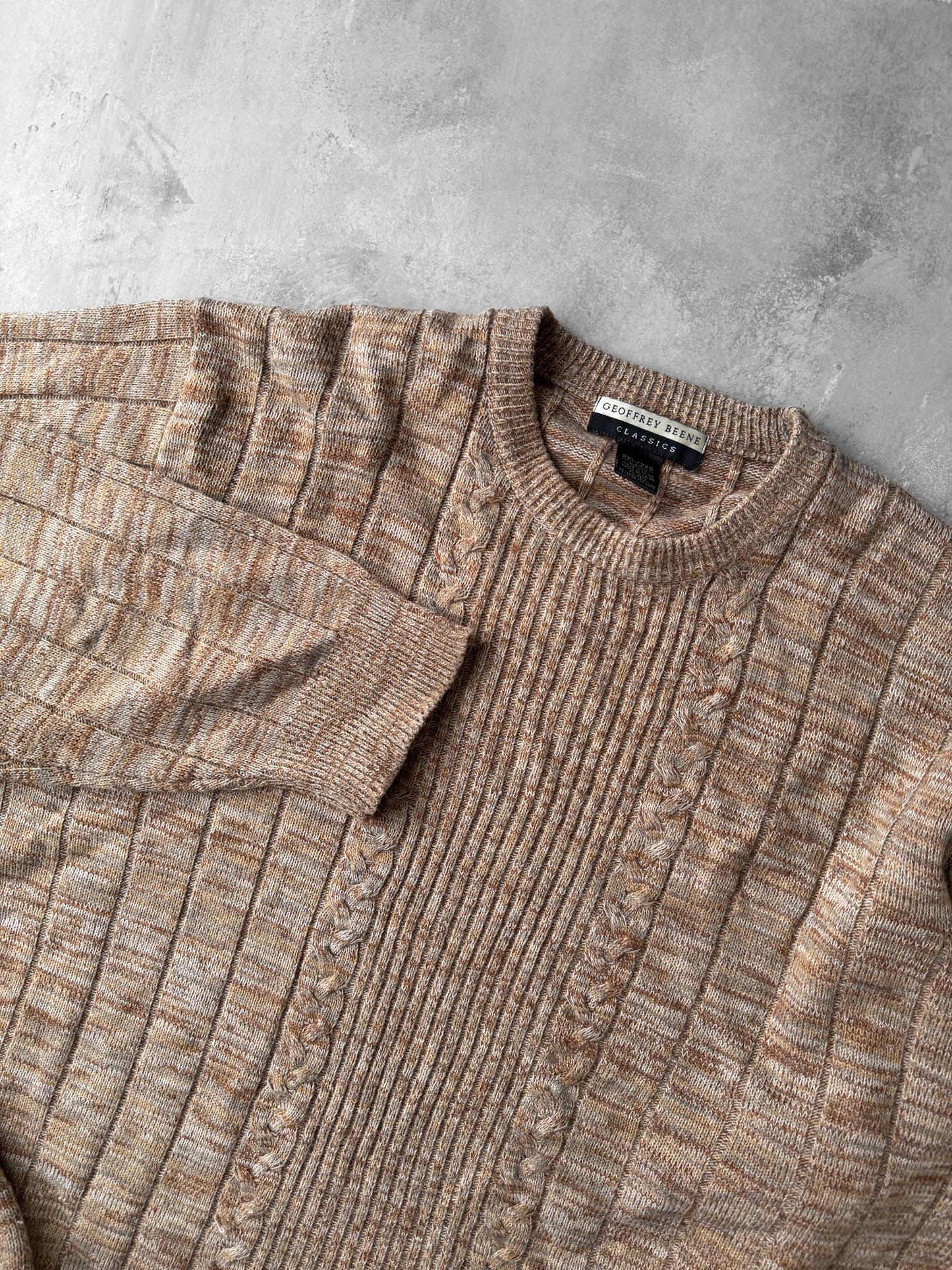 Marled Tan Sweater Y2K - XXL