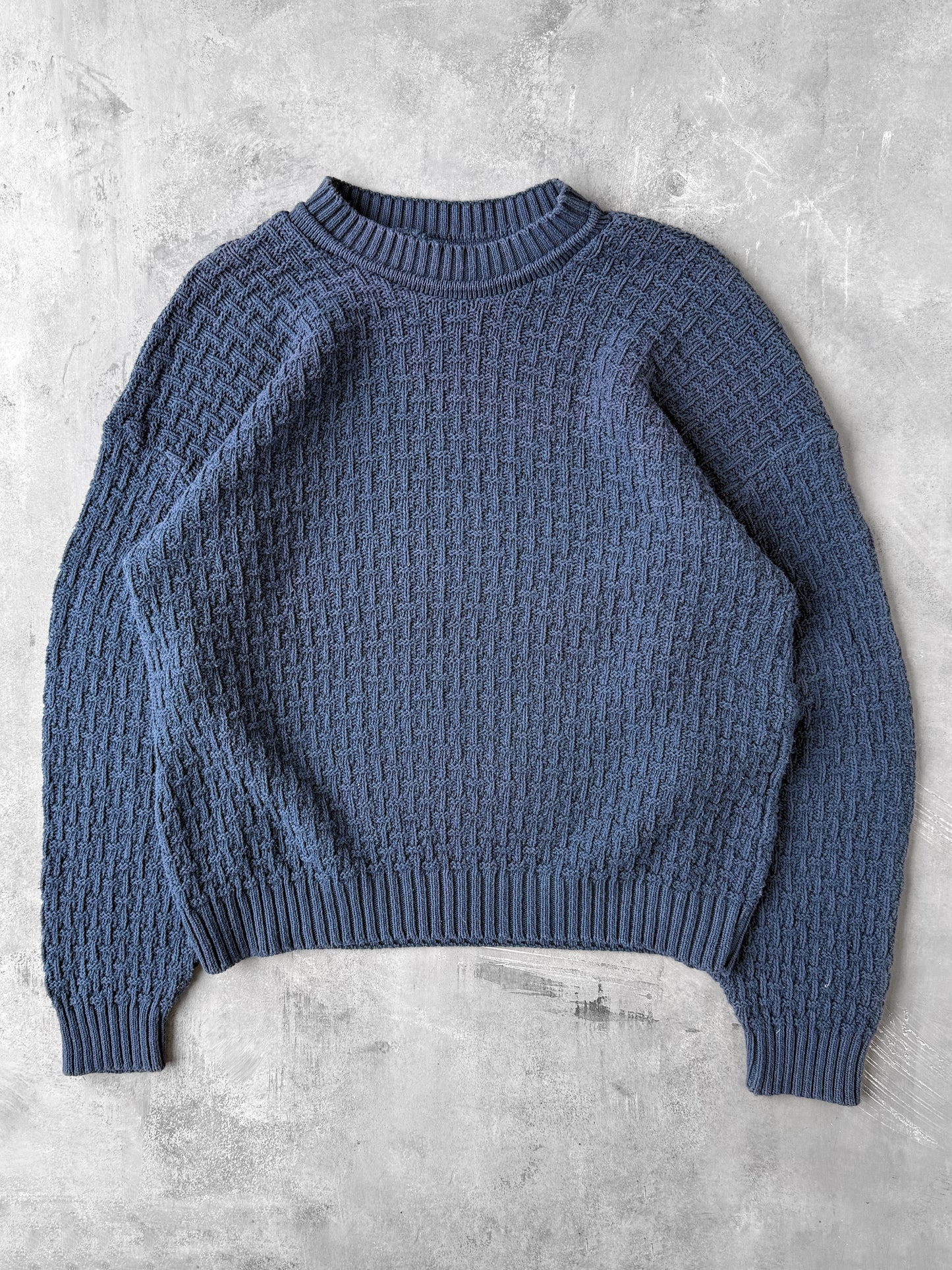 Basketweave Textured Sweater 90's - Large