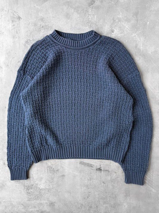 Basketweave Textured Sweater 90's - Large