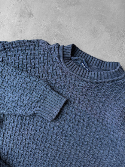 Basketweave Textured Sweater 90's - Large